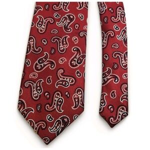 Jos A Bank Tie Mens Red Silk Paisley Executive Collection Necktie Classic Dress‎